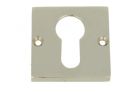 Square euro cylinder escutcheon "Bauhaus” in nickel