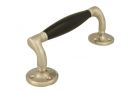 Pull handle 168mm with curve satin nickel ebony