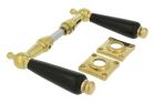 Door handles polished brass ebony pair (1915)