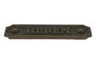 Cast iron door plate "Heren" rectangular 115x36mm