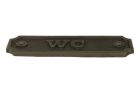 Cast iron door plate "WC" rectangular 115x36mm