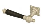 Single door handle (1905) left satin nickel ebony
