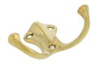 Double Coat hook polished brass