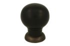 Cabinet knob ebony with antique brass 39mm H48mm