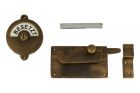 Frei-Besetzt door lock for toilet 92×52mm antique brass