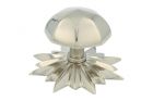 Door knob with star rosette shiny nickel