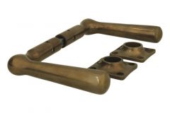 Door handles antique brass pair (1916)