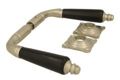 Door handles satin nickel bakelite pair (1915)