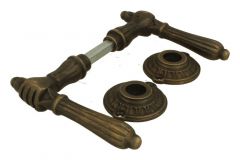 Door handles antique brass pair (1885)