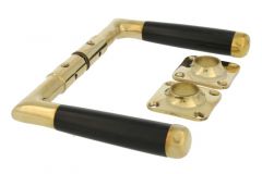 Door handles polished brass bakelite pair (1918)