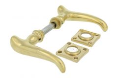 Door handles polished brass pair (1909)