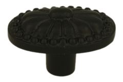 Knob cast iron black powder coated 54x34mm H35mm