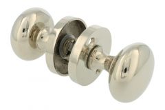 Pair of knobs round nickel with round rosette
