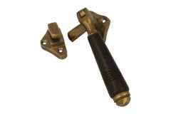 Window fastener (1908) antique brass ebony Left