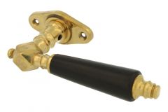 Window handle with rosette polished brass ebony (1900)