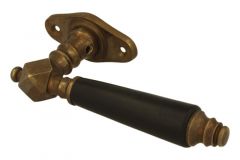Window handle with rosette antique brass ebony (1900)