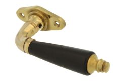 Window handle with rosette polished brass ebony (1904)