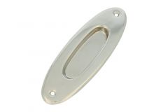 Recessed sliding door flush pull oval nickel