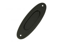 Recessed sliding door flush pull oval iron black