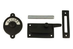 Libre-Occupé door lock for toilet 70x39mm black powdercoated