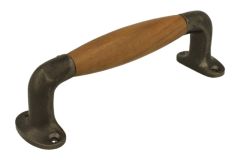 Pull handle 160mm cast iron grey Finish Teak