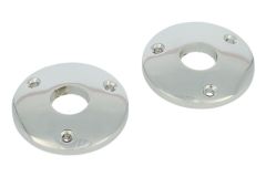 Pair round escutcheons chrome Øhole 15mm