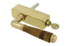Handle Tilt & Turn with lock (1908) polished brass horn