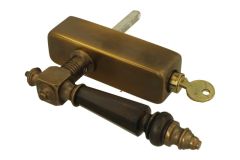 Handle Tilt & Turn with lock (1890) antique brass horn
