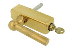 Handle Tilt & Turn with lock "Chemin de fer" polished brass