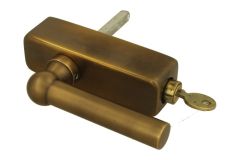 Handle Tilt & Turn with lock "Chemin de fer" antique brass