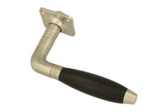 Single door handle with rosette satin nickel ebony (1930)