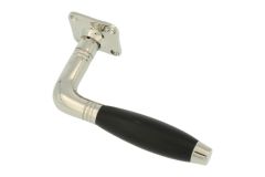 Single door handle with rosette nickel ebony (1930)