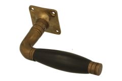 Single door handle with rosette antique brass ebony (1926)