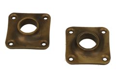 Pair escutcheons antique brass Øhole 15mm