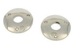 Pair round escutcheons nickel Øhole 15mm