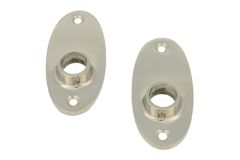 Pair oval escutcheons nickel (through fixing)