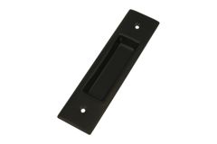 Recessed sliding door flush pull iron black powder coated