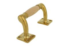 Window sash lift handle 120mm with curve polished brass beech