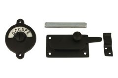 Libre-Occupé door lock for toilet black powder coated