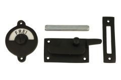 Frei-Besetzt door lock for toilet 70x39mm black powdercoated
