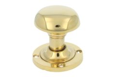 Door knob round polished brass (1930)