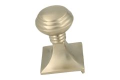 Door knob satin nickel. Screw located on the interior side