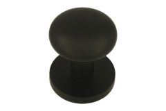 Door knob round brass black powder coated
