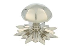 Door knob with star rosette shiny nickel
