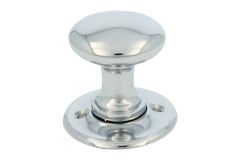 Door knob round small chrome.