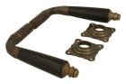 Door handles antique brass ebony pair (1904)