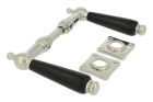 Door handles nickel ebony pair (1915)