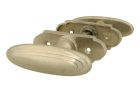 Door handles oval satin nickel pair