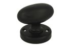 Turnable oval door knob brass black with round rosette