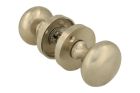 Pair of knobs round satin nickel with round rosette